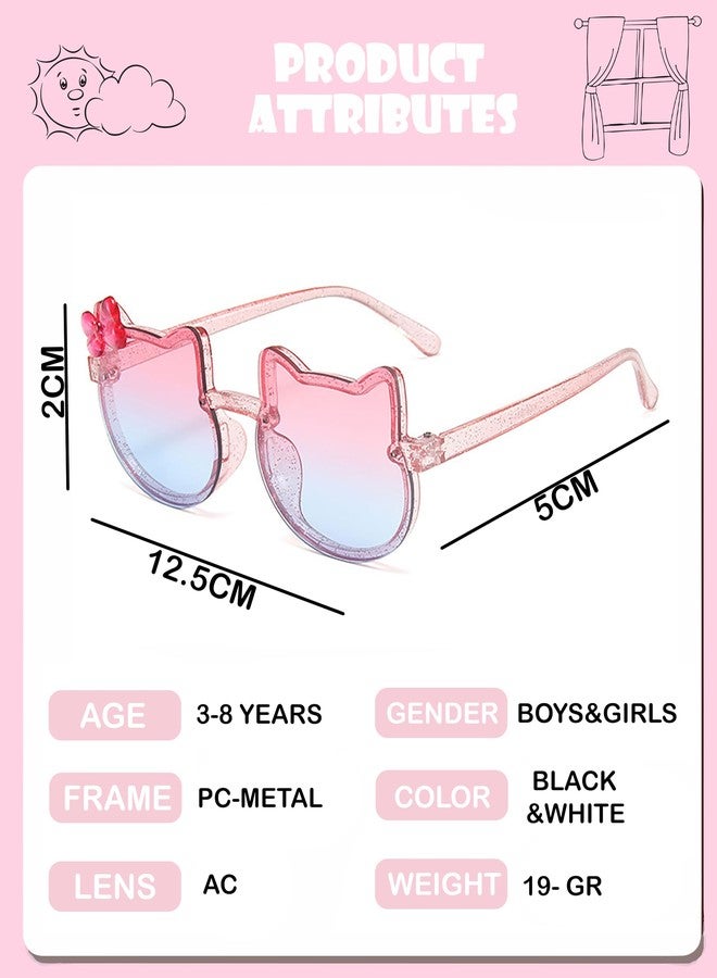 SYGA Kids Goggles, Modern Stylish Eyewears for Boy's and Girls, Colorful Cat Shape, Suitable for Age 3 to 8 Years (TransBlue&GrdientPink) (TransBlue&GrdientPink) - Image 3